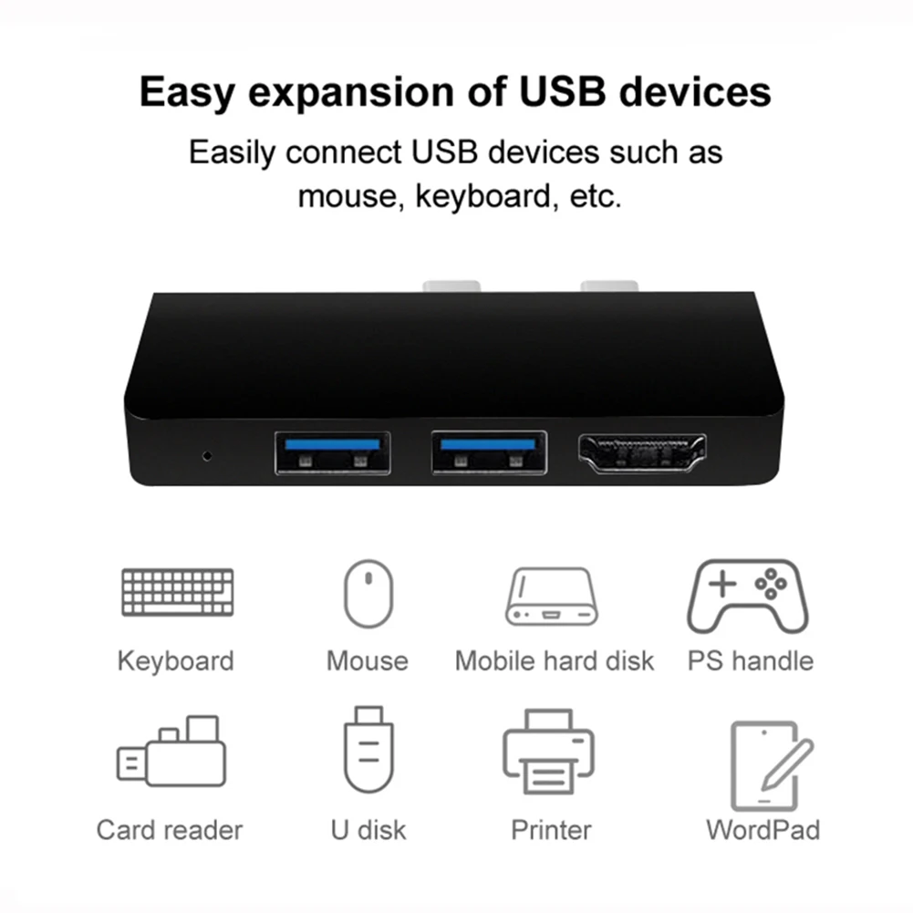 Док-станция 5/6 в 1 для Microsoft Surface Pro 8 7 6 5 4 Hub с 4K HDMI-совместимым устройством чтения