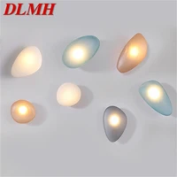 dlmh nordic wall lamp creative indoor colorful cobblestone fixtures led lighting for home decoration