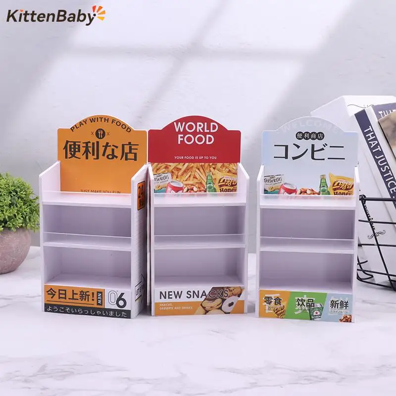 

1:12 Dollhouse Miniature Cake Display Cabinet Model Furniture Dollhouse Market Cake Shop Decoration Accessories Pretend Play Toy