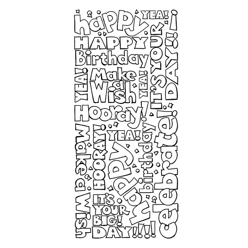 

4x8.6inch Background Stamps Slim Birthday Words Clear Stamps Silicon Stamps for DIY Scrapbooking Crafts Cards 2022 New 25