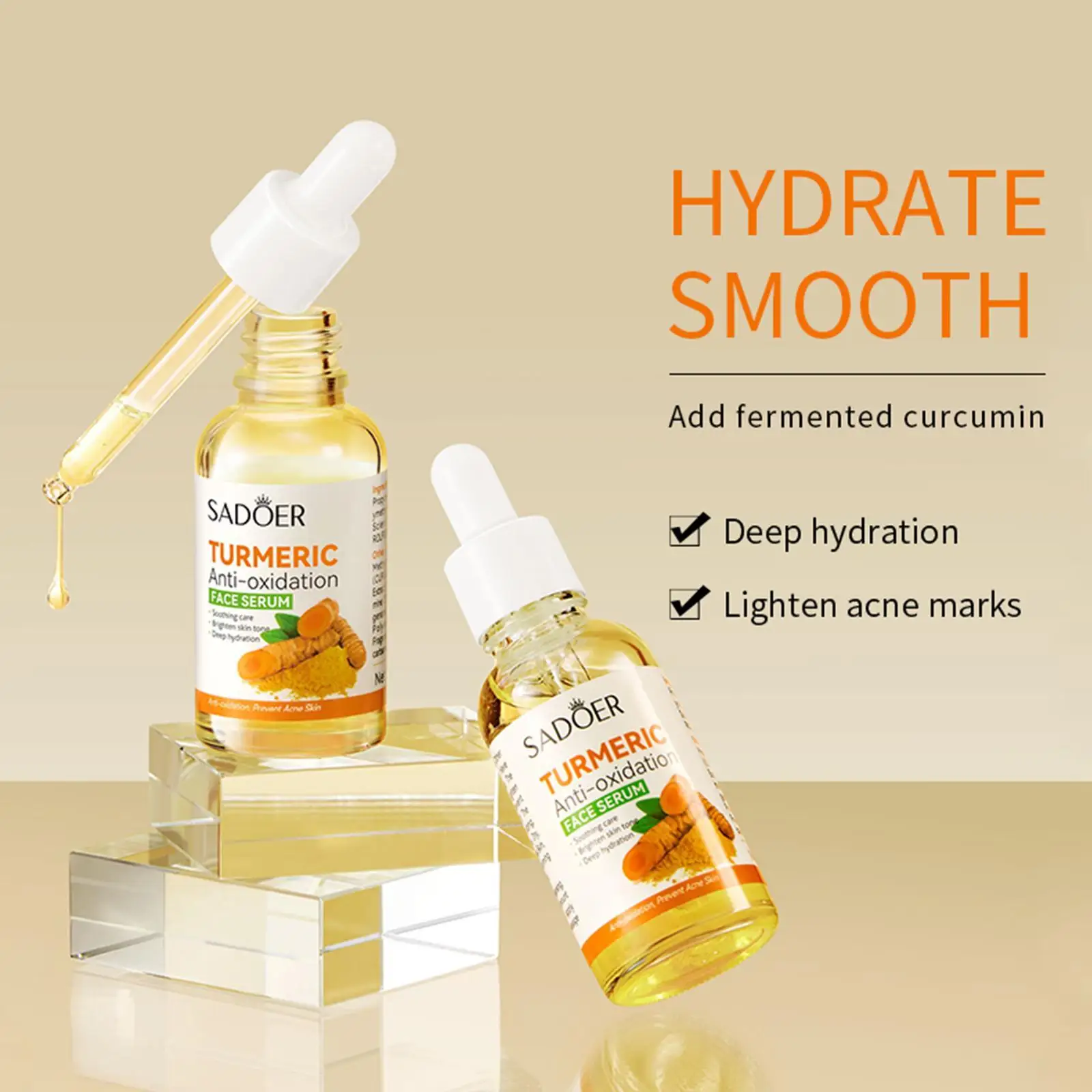

Turmeric Oil Serum Lightening Acne Dark Patches Acne Bright Skin Dark Spot Corrector Anti Aging Face Whitening Skin Care 30ml