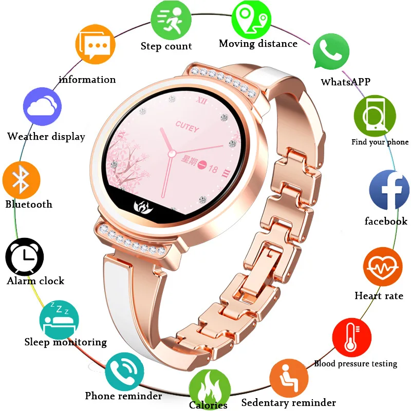 

New Smart Watch Multifunctional Women's Bracelet Bluetooth 10M Waterproof for Android Ios Designed for Girl Gifts