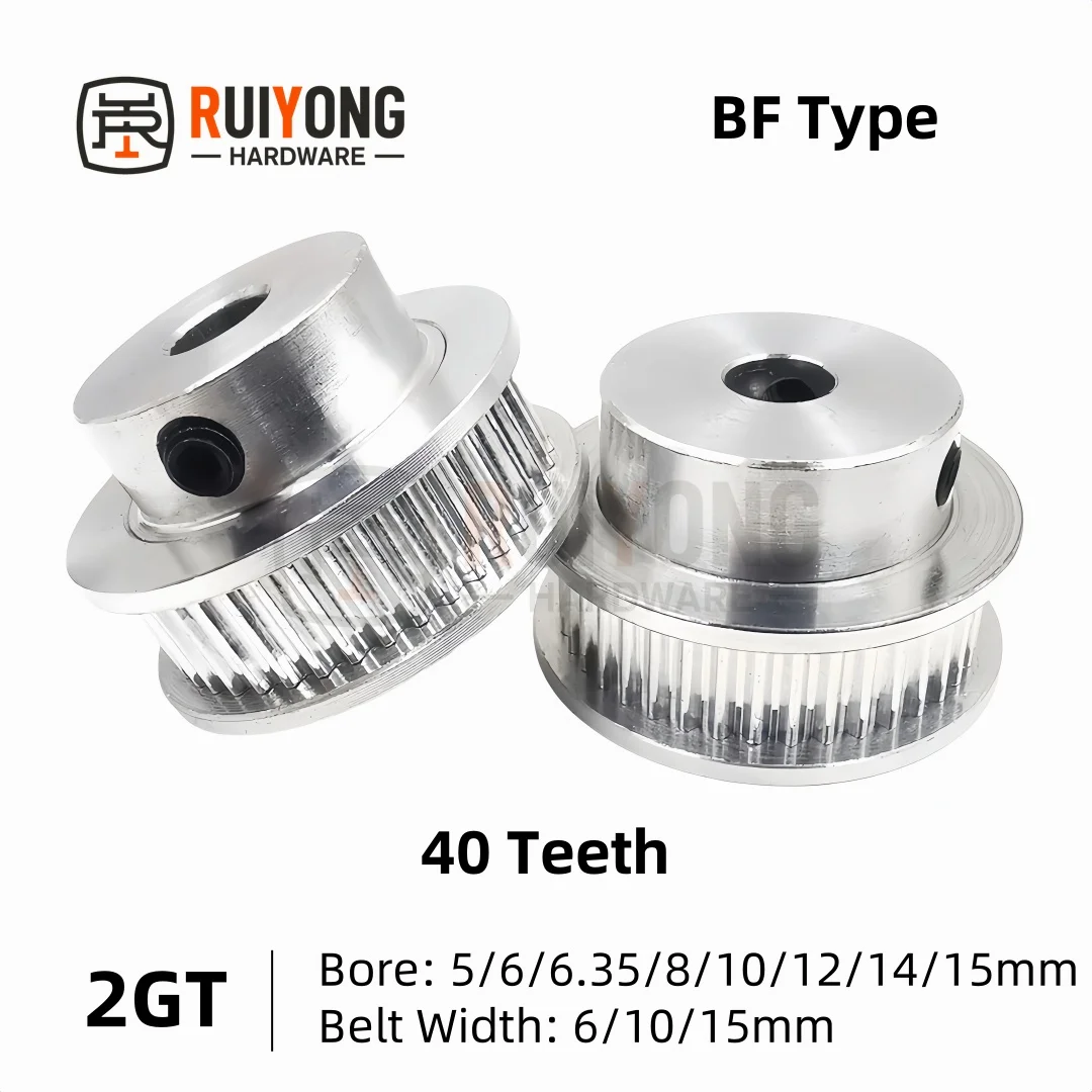 Шкив ГРМ GT2, 40 зубьев, тип BF, диаметр 5/6/6,35/8/10/12/14/15 мм, ширина ремня 6/10/15 мм, детали с ЧПУ с 3D-печатью