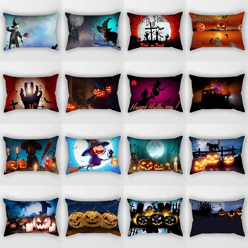 

Halloween Square Double Sided Printed Cushion Cover Sofa Office Decoration Pillowcase Home Decor(30cm-50cm)