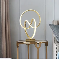 creative bedroom ins table lamp for living room sofa interior decor lamp modern minimalist led light luxury ring bedside lamp