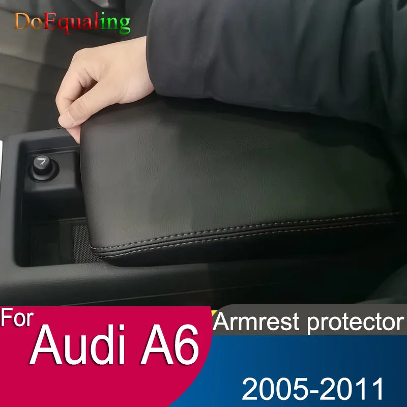 

Для Audi A6 2005-2011 Накладка на автомобильный подлокотник, накладка на подлокотник, подставка для подушки, верхняя матовая подкладка, искусственная кожа, стиль автомобиля 2010 2009 2008 2007