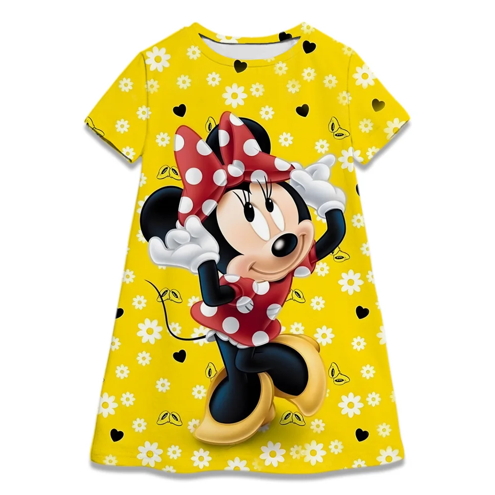 

Lovely Minnie Mouse Dress Girl Birthday Party Clothes Baby Girls Dress 2-8 Years Children Princess Dress 2023 Summer Clothing