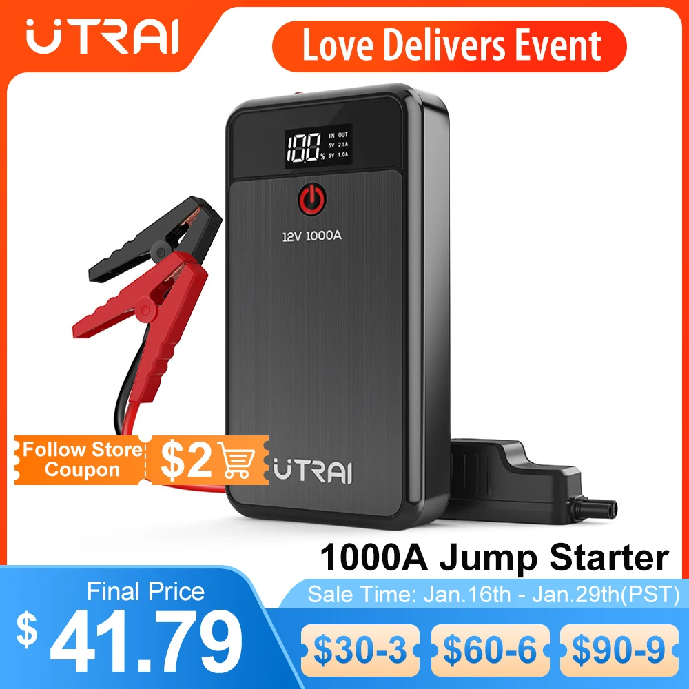 пусковое для автомобиля Пусковое устройство повербанк UTRAI аккумулятор зарядка