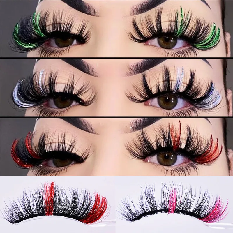 

Искусственные цветные ресницы оптом 3D натуральные красочные накладные ресницы коробка посылка норковые ресницы Макияж Наращивание ресниц