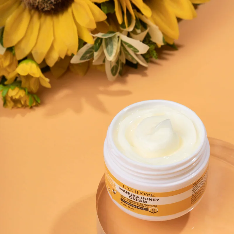 

Natural PH Balanced Moisturizing Tightening Firming Reducing Wrinkles Scars Acne wrinkle Reduces Crow's Feet Manuka Honey Cream