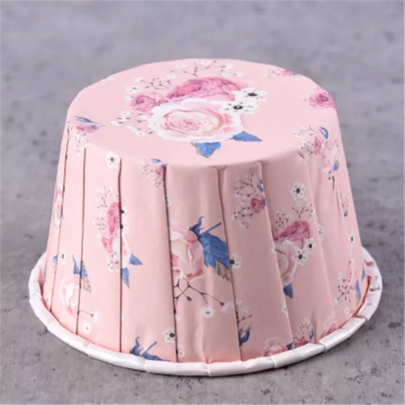 

Pink Rose Muffin Cupcake Paper Cups Cupcake Wrapper Liner Baking Cup Tray Wedding Party Caissettes Muffin Decorating Molds