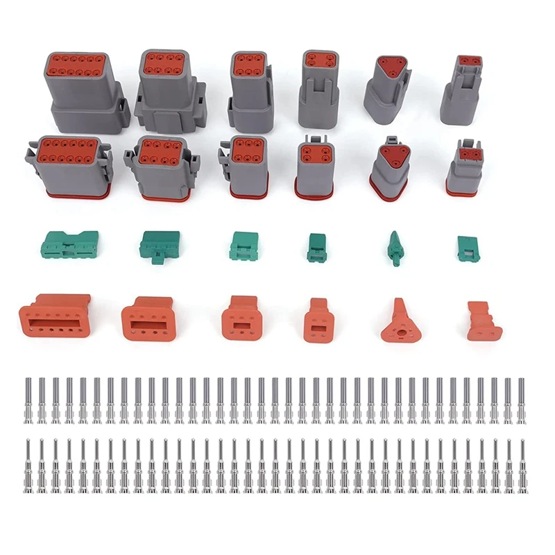

1 Set DT Series Connector Kit 2 3 4 6 8 12 Pin Connector Automotive Electrical Connector With Size 16 Stamped Contacts