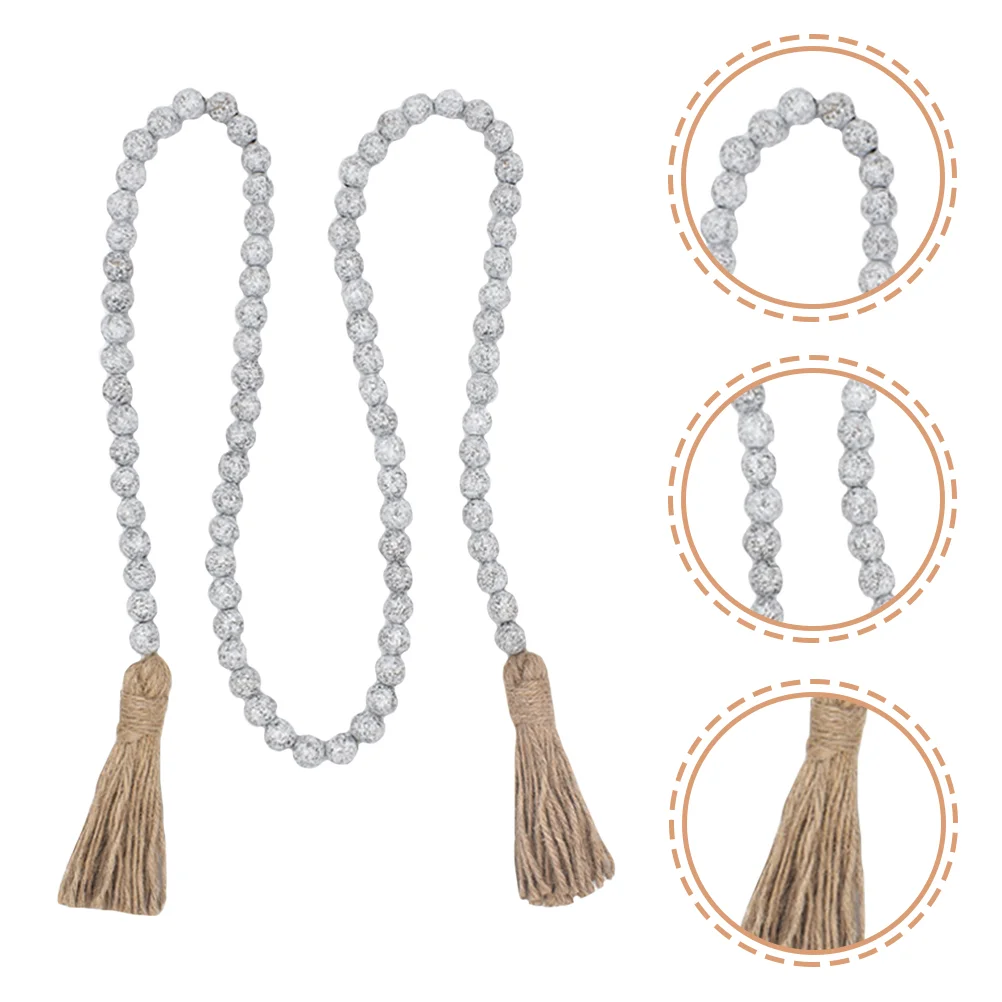 

Garland Bead Beads Decor Tassel Wall Wooden Beaded Hanging Home Wood Prayer Decoration Farmhouse Christmas Ornament Rustic