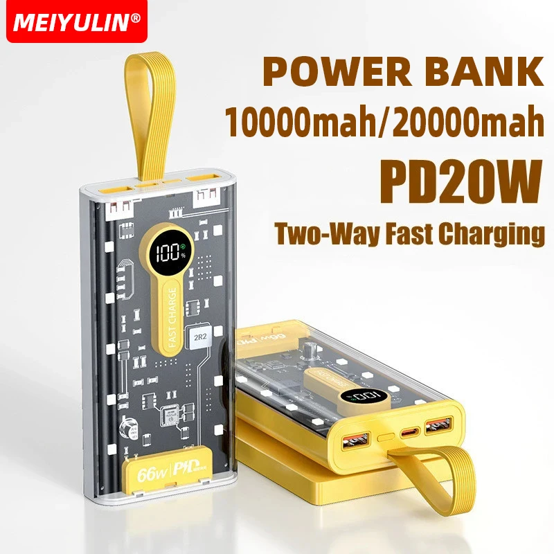 Внешний аккумулятор большой емкости на 20000 мА · ч с портом USB Type-C и поддержкой