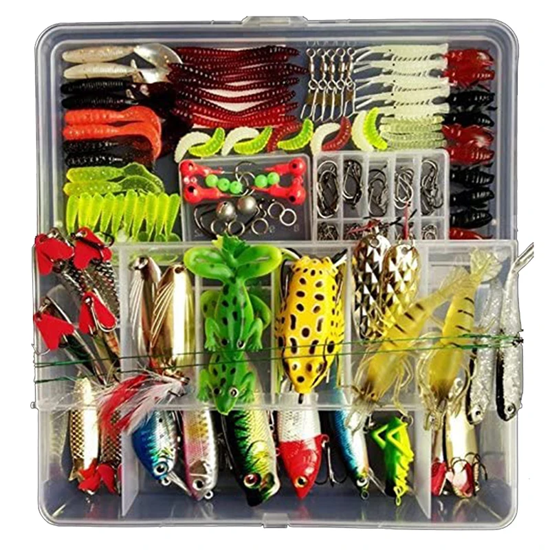 

Fishing Tackle Set Soft and Hard Lure Wobblers Baits Kit Bass Trout Pike Soft Worm Shirmp Crankbaits Rattlin Vib For Fishing