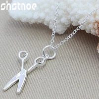 925 sterling silver scissors pendant necklace 16 30 inch chain for women jewelry party engagement wedding fashion charm