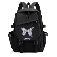 y2k backpack dark butterfly printing school backpack large capacity korean style school bag cute kawaii kids backpack girls boys