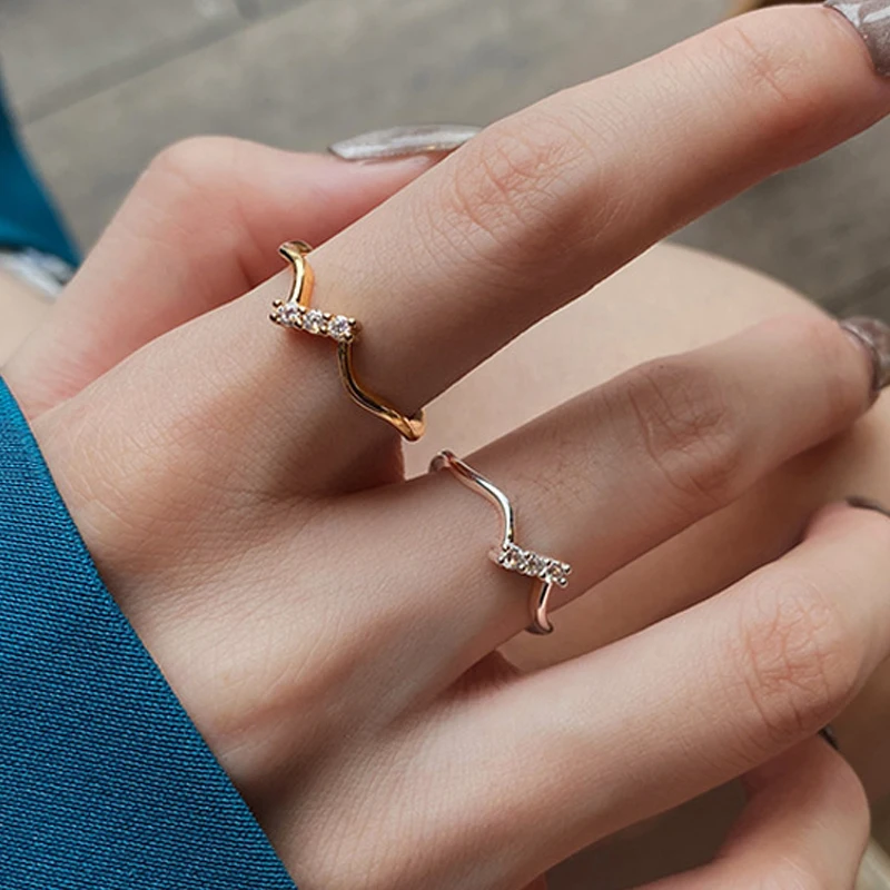 

Women's Ring 925 Stamp Zircon Aesthetic Gold Rings Luxury Vintage Jewelry Accessories Wholesale Items For Business GaaBou