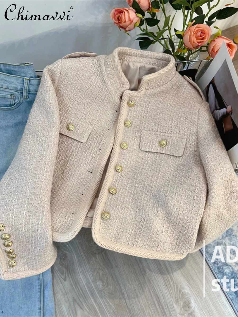 

Женское короткое пальто во французском стиле, осенняя Новая Модная элегантная высококлассная облегающая куртка с длинным рукавом, офисное женское универсальное пальто