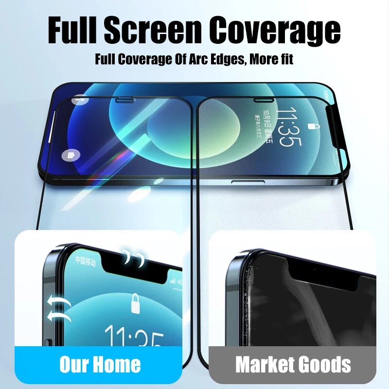 4Pcs Screen Protector For iPhone 14 13 12 11 Pro Max Tempered Film For iPhone 6 7 8 Plus X XR XS Max Full Cover Protective Glass