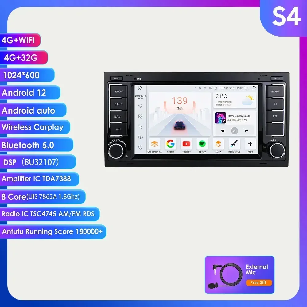 

Автомагнитола OSSURET 2DIN на Android для VW Volkswagen Touareg Transporter 2004 -2011, автомобильный мультимедийный плеер DSP RDS CarPlay Wi-Fi 7862