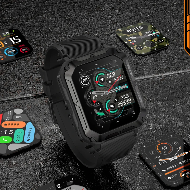 

2023 NEW Military Smart Watch Men 1.83 Inch Full Touch Screen Bluetooth Dial Call Heart Rate Monitor Sport Fitness Smartwatch