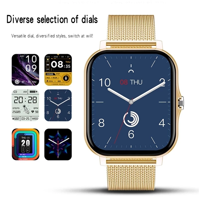 

New Women Smart watch Men 1.69" Color Screen Full touch Fitness Tracker Bluetooth Call Smart Clock Ladies Smart Watch Women