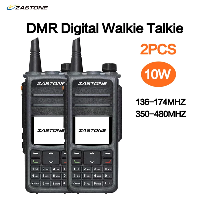 2PCS ZASTONE UV008 DMR Walkie Talkie Digita Two Way Radio Dual band 136-174MHZ 350-480MHZ 10W Dual time slot Walkie-talkie