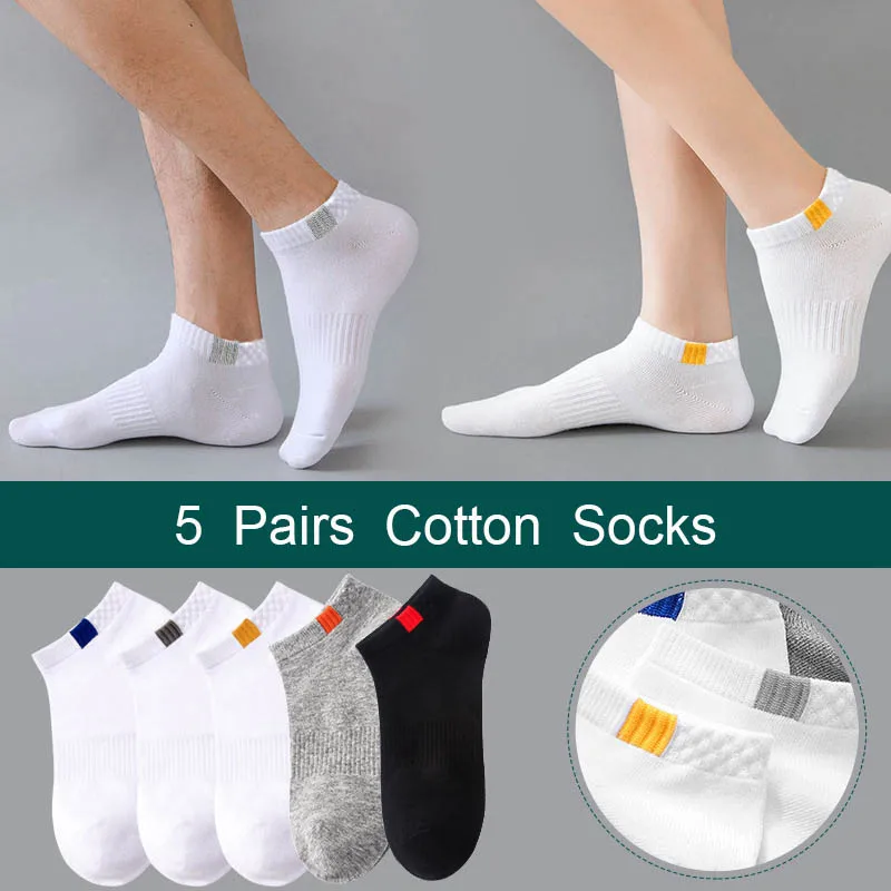 

10pieces=5pair/lot Summer Cotton Man Short Socks Fashion Breathable Boat Socks Comfortable Casual Socks Male Big Size White Hot