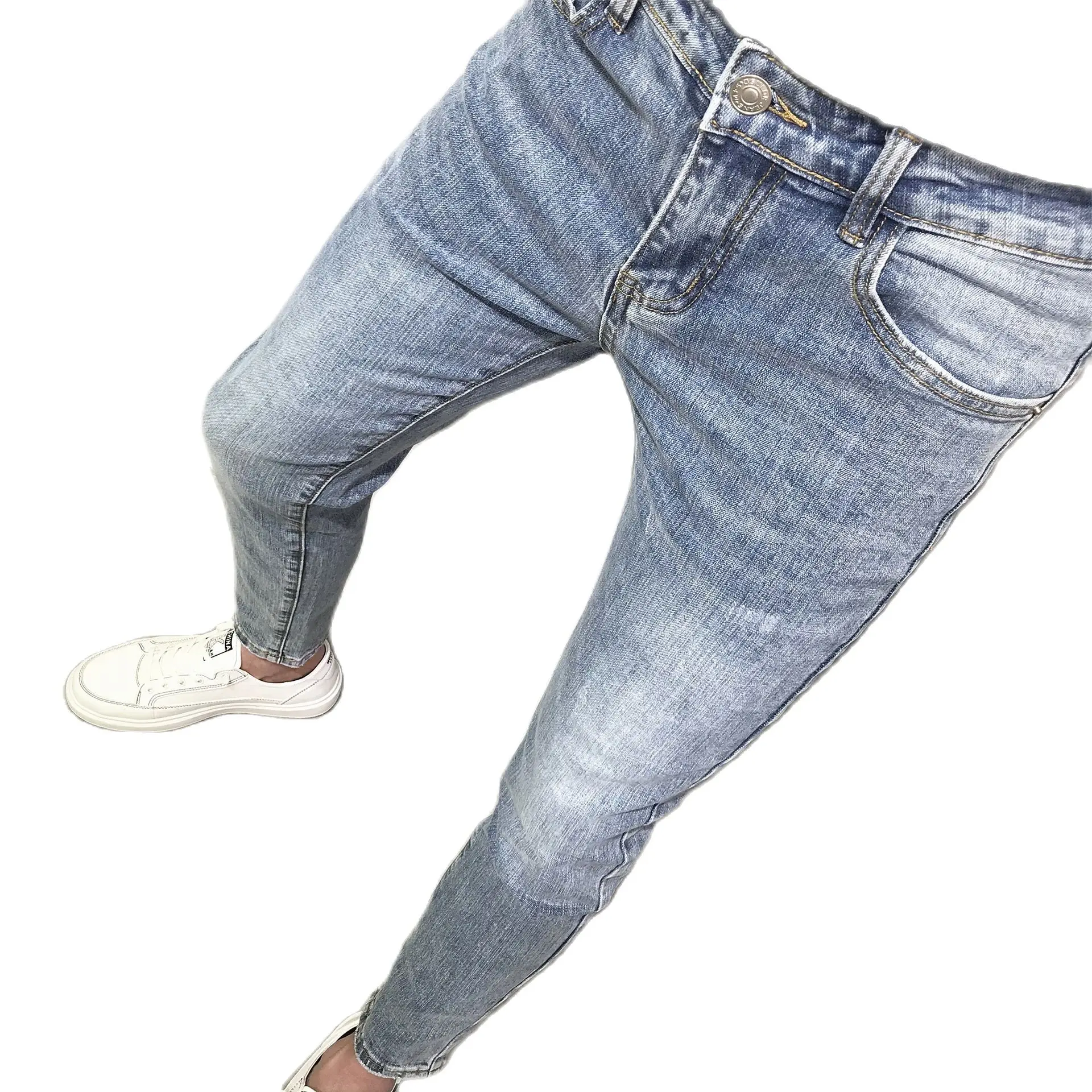 Джинсы для мужчин 2022 мужские корейские модные подходящие ко всему джинсовые