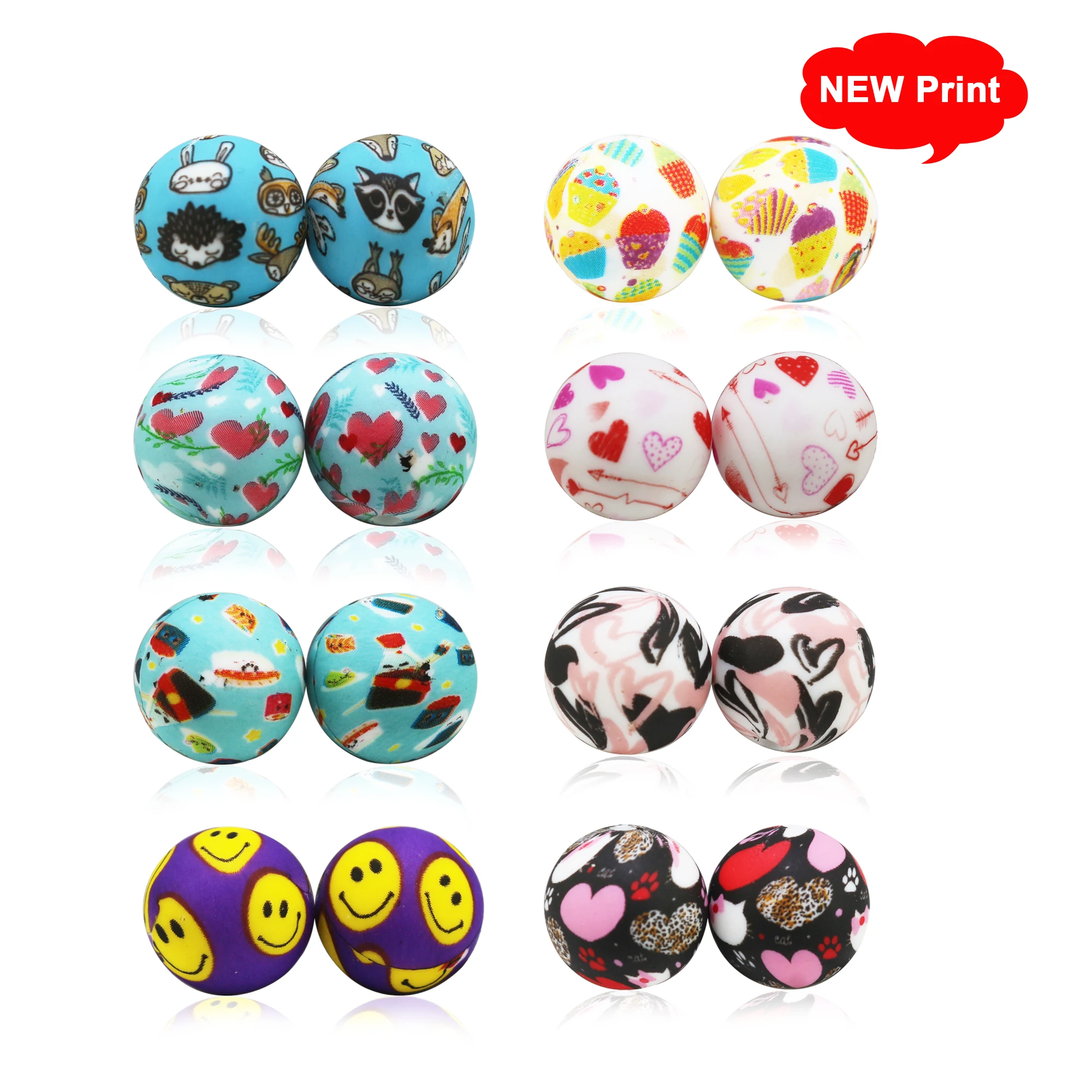 

10 шт., силиконовые бусины для зубов, 15 мм