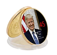 us 45th president donald john trump gold plated coin american famous president metal coin artworks for collection