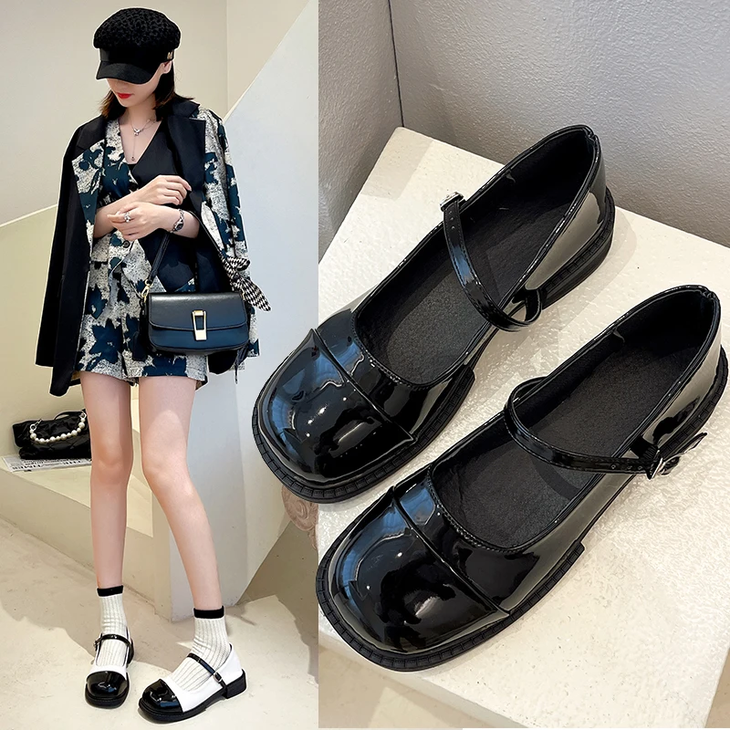 Women Oxford Shoes Patent Leather Mary 