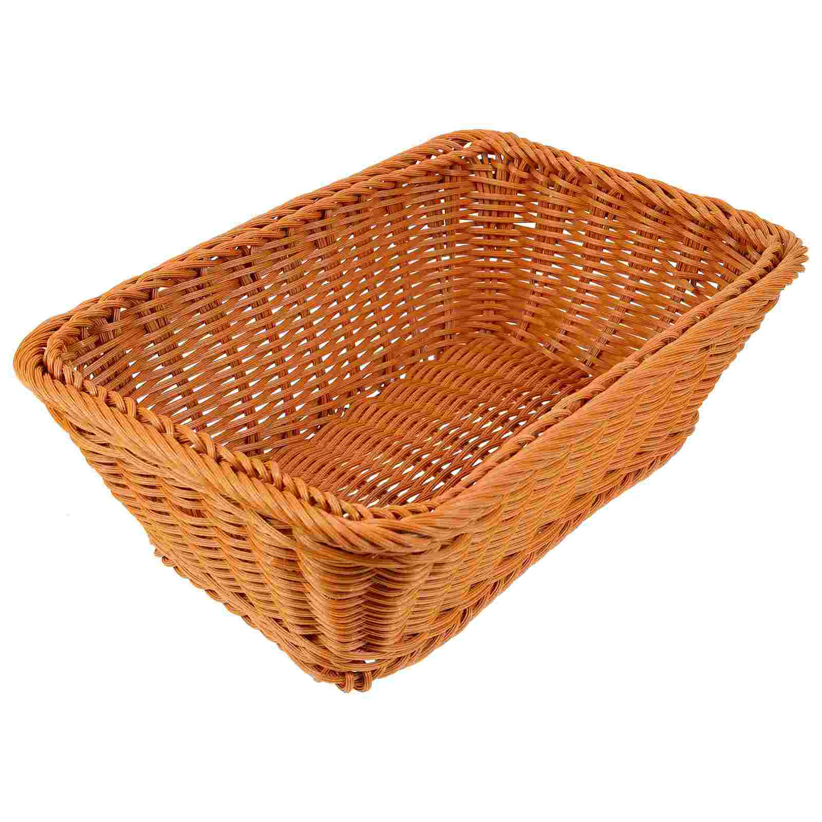 

Плетеная корзина для хранения фруктов, плетеная корзина из ротанга для баскетбола, для хлеба, для закусок, плетеный контейнер для конфет, де...