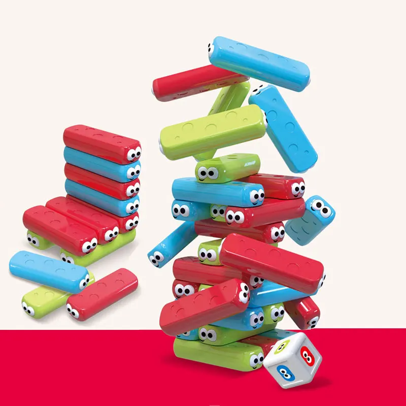 

3+ Kids Smooth Line Interaction 2-4 Player Building Toy Stacking Blocks With 24PCS