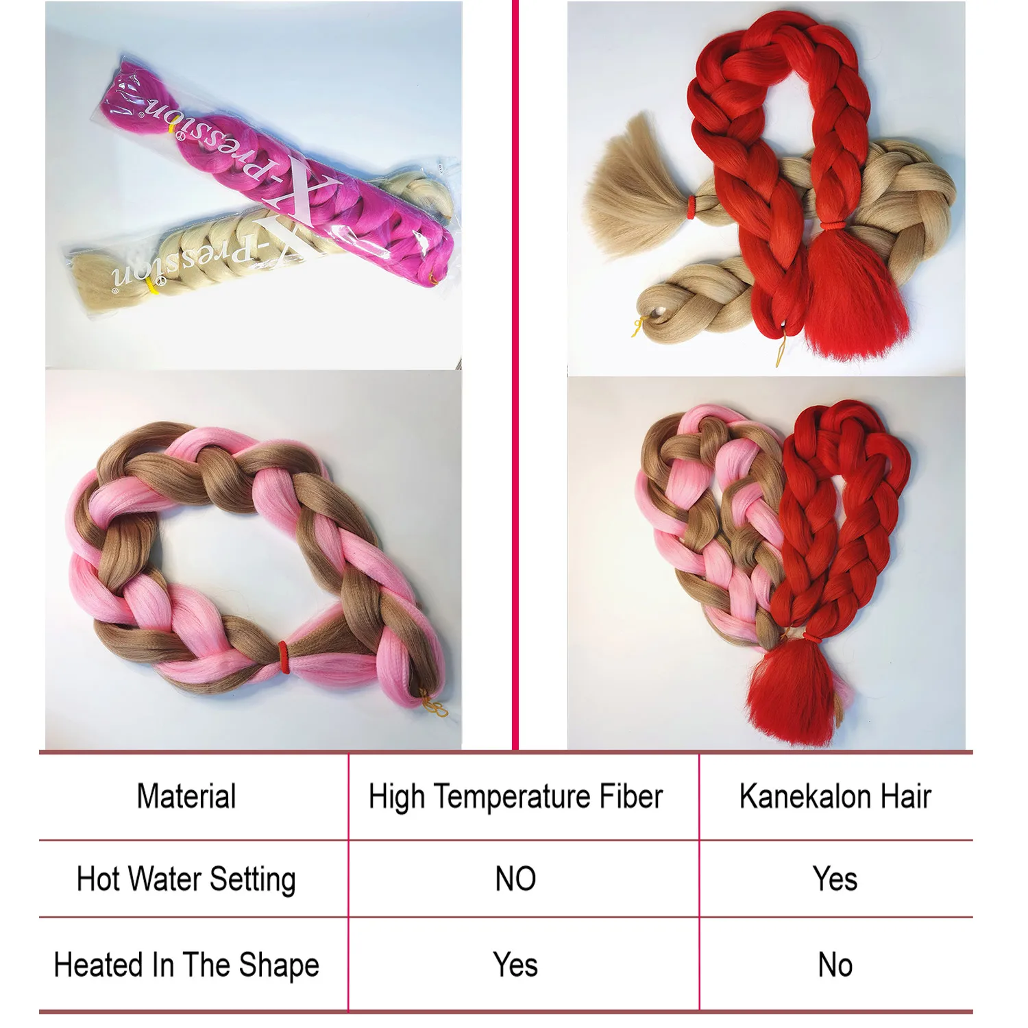 100% Kanekalon X-давление Премиум оригинальные ультра плетеные удлинители волос для