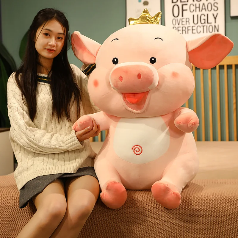 

1pc 40/60cm Squishy Happy Pig Stuffed Doll Plush Pink Piggy Toy Animal Soft Plushie Pillow Cushion Kids Baby Appease Gift
