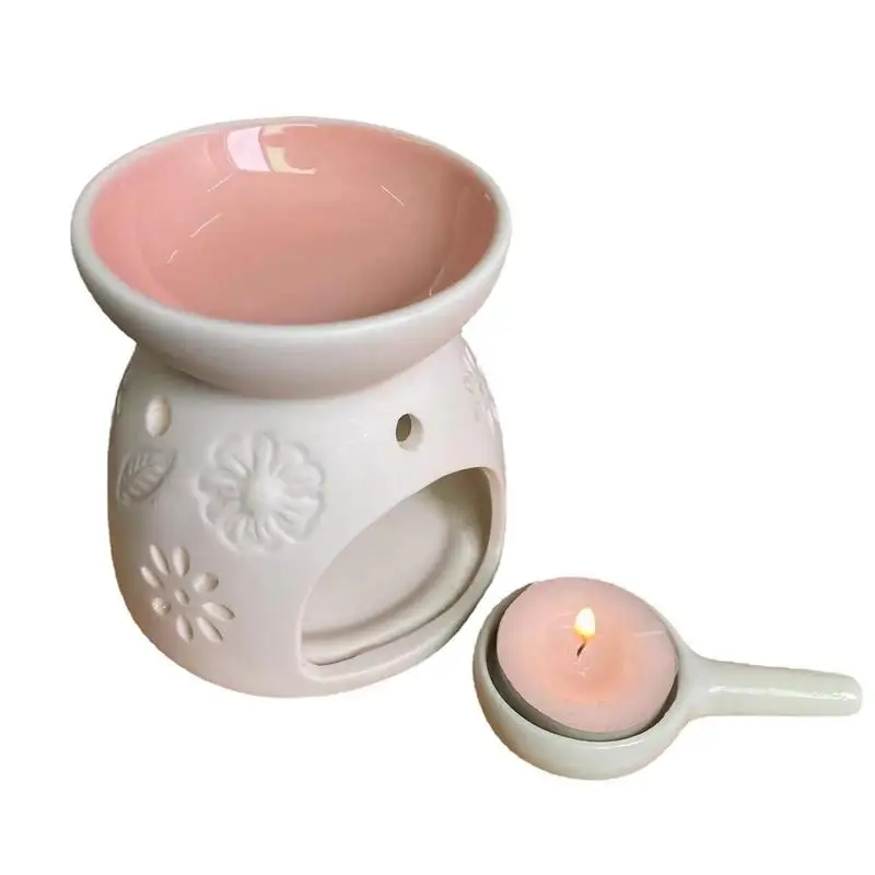 

TealightEssential Oil Burner Wax Melt Burner With Candle Spoon Ceramic Wax Burner Aromatherapy For Home And Office
