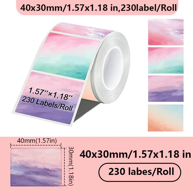 Фото Рулон цветных термоэтикеток для принтеров Munbyn Nelko PM220, M110, M220, M200, E210, P50, DETONG P1, WP9520 №1