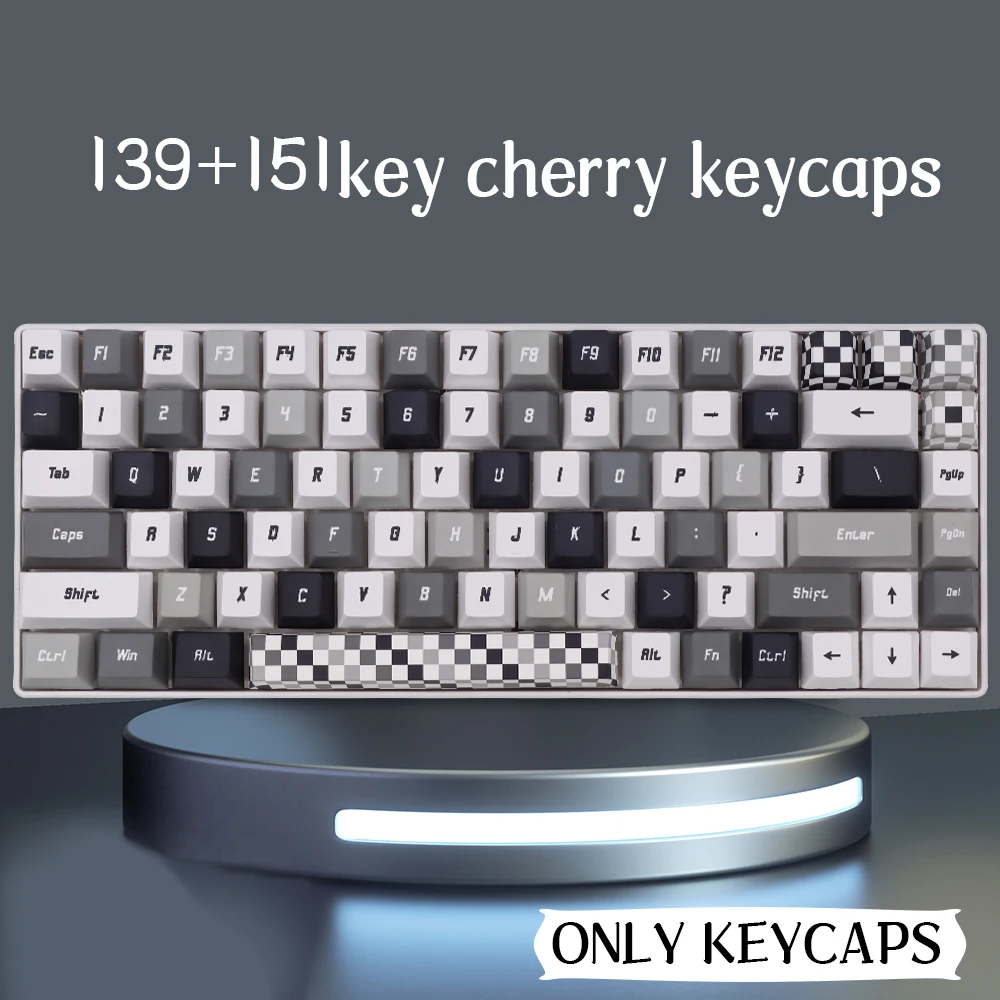 

139+151 keys black and white checkered "colourless" cherry keycaps