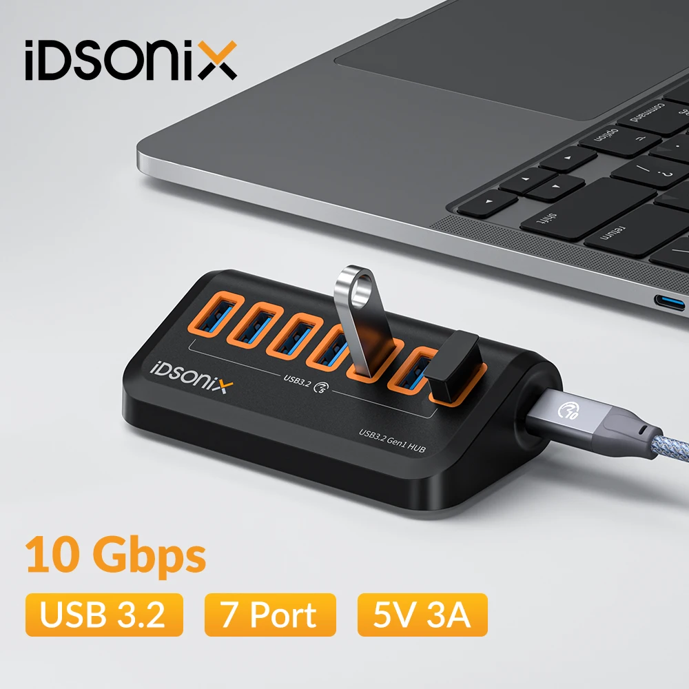 

iDsonix USB Splitter USB 3.2 Hub 10Gbps Type C Adapter Multi Ports USB 3.0 Docking Station Hub for Surface Macbook Laptop PC Hub