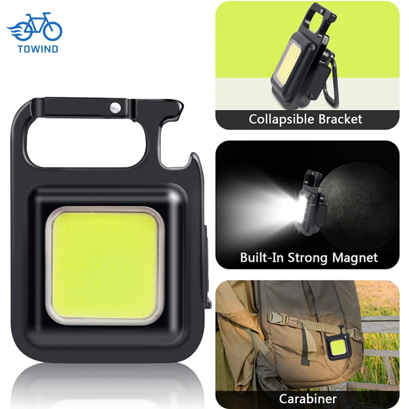 

Small Emergency Keychain Light Multi-function Portable Mini Rechargeable Flashlight High-brightness COB Outdoor Camping Light