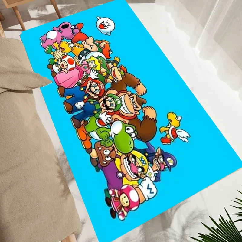 Фото Игровой ковер с рисунком S-Super M-Mario Bros, ковер для гостиной, детской спальни, дивана, кухни, декор для прихожей, детские нескользящие коврики №5