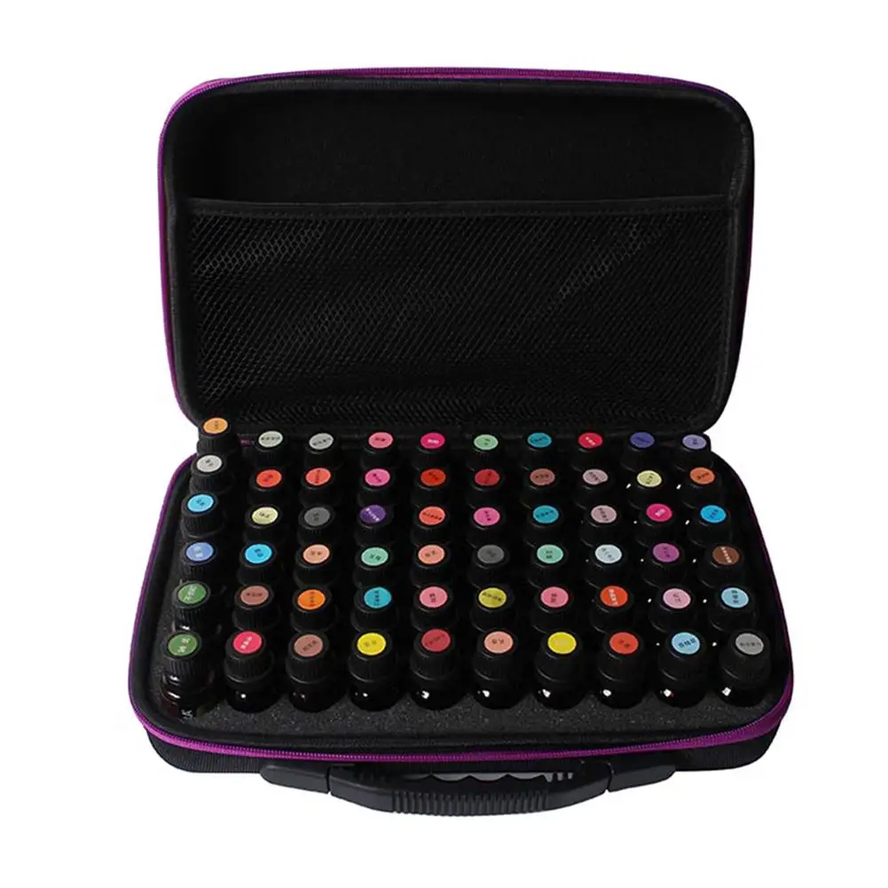 

60 Bottles Essential Oil Case 10ML 15ML Perfume Oil Essential Oil Box Travel Portable Carrying Holder Nail Polish Storage Bag