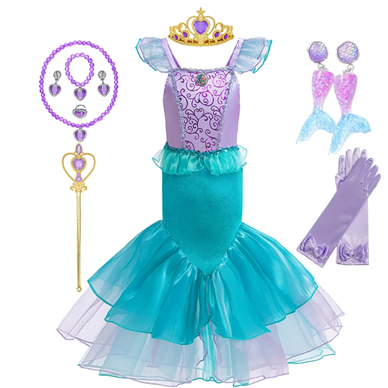 Disney Ariel Princess(Little Mermaid)Girls Dresses Kid Hallo