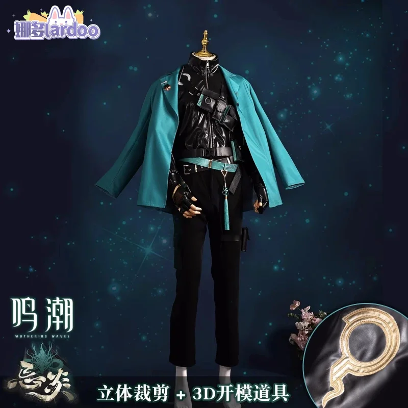 Jiyan Косплей Костюм Wuthering Waves Аниме Мужчины Красивая Униформа Хэллоуин