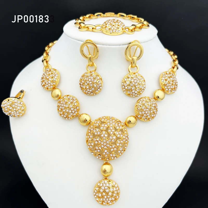 Модные Роскошные ювелирные изделия из Дубая золотого цвета, Африканское свадебное длинное большое ожерелье, серьги, браслет, кольцо, подаро...