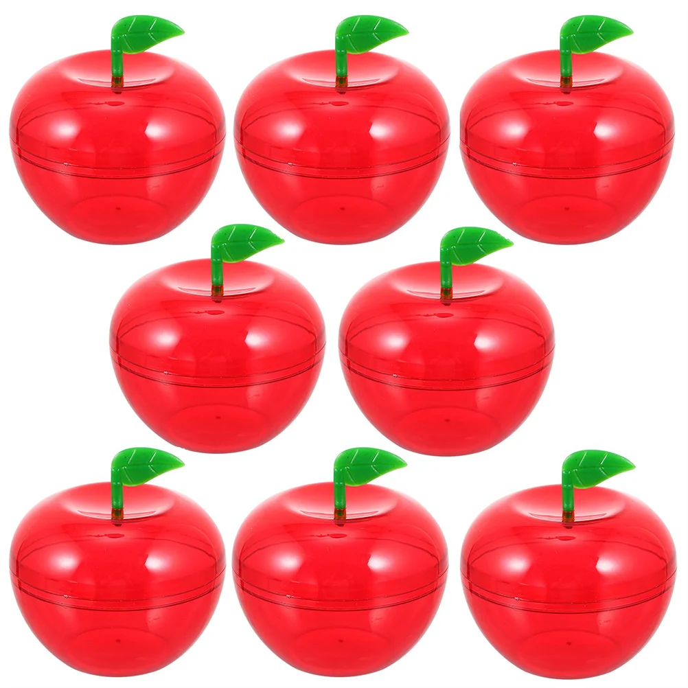 

8pcs Red Favor Container Red Plastic Apples Containers for Teachers Party Favors Containers for Favors Plastic Containers