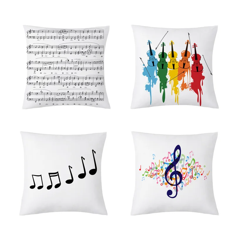 Наволочка с музыкальными нотами ретро-музыкальная нота наволочка чехол для