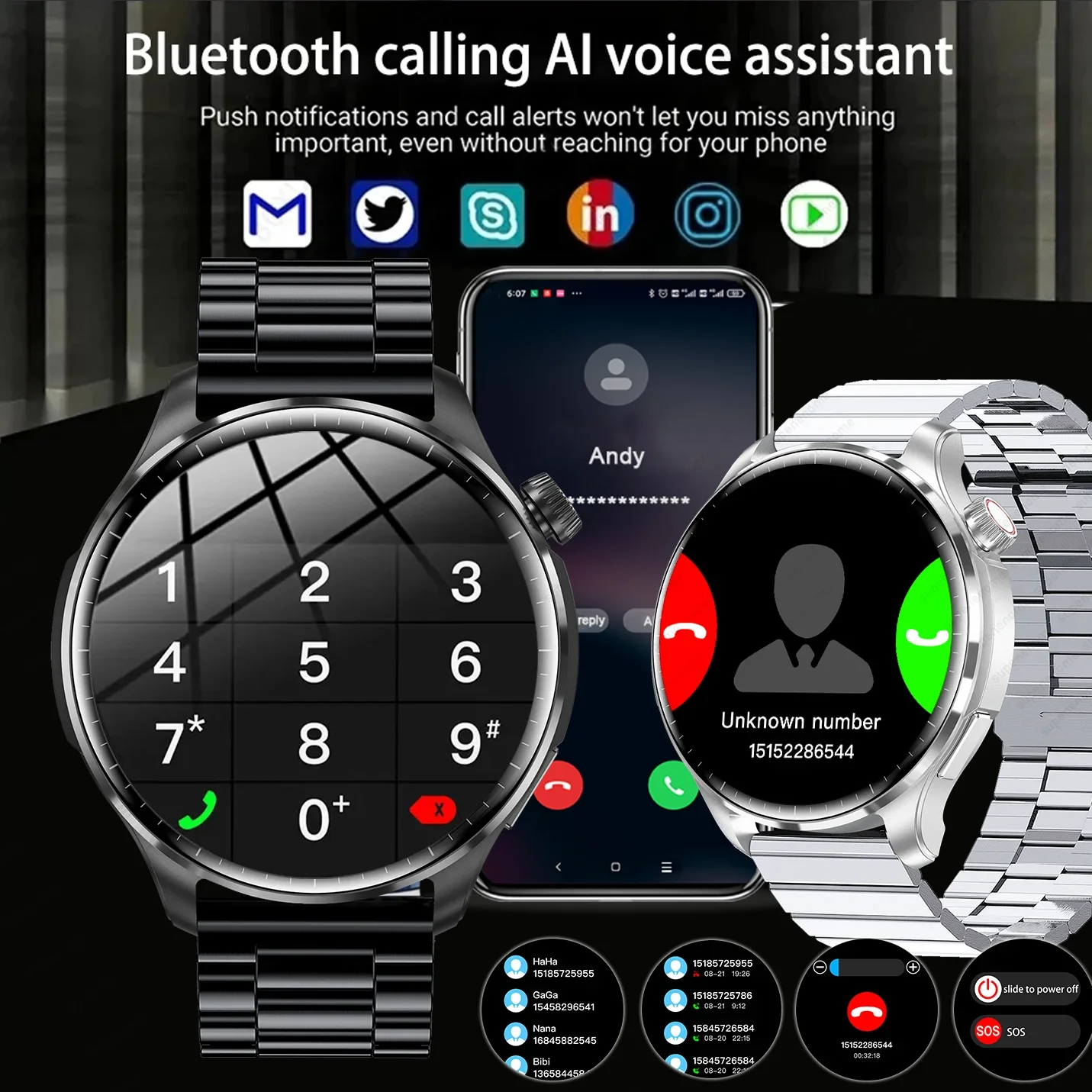 Новинка умные часы для мужчин и женщин Bluetooth-вызов спортивный трек фитнес-компас